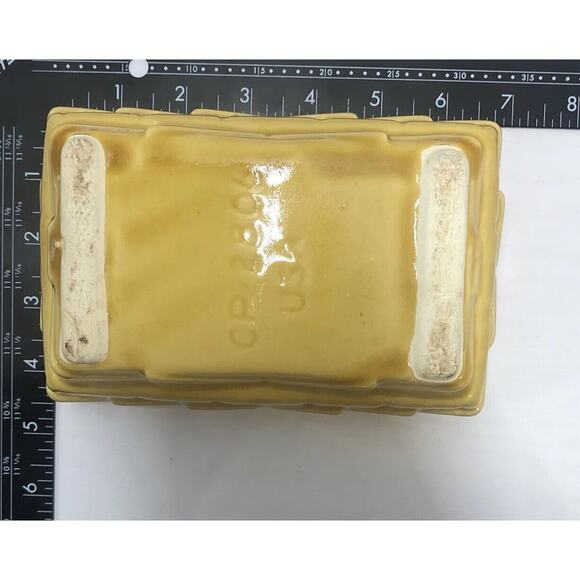 Planter Cookson Pottery USA Mustard Yellow Pottery CP-2806 VTG 6.5"Lx4"Wx3.5"T - Picture 10 of 11